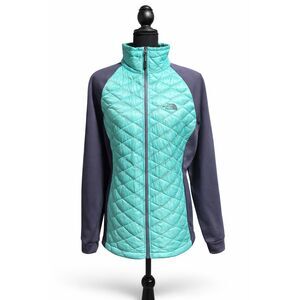 The North Face Women’s XL Quilted Hybrid Jacket Mint Gray Full Zip